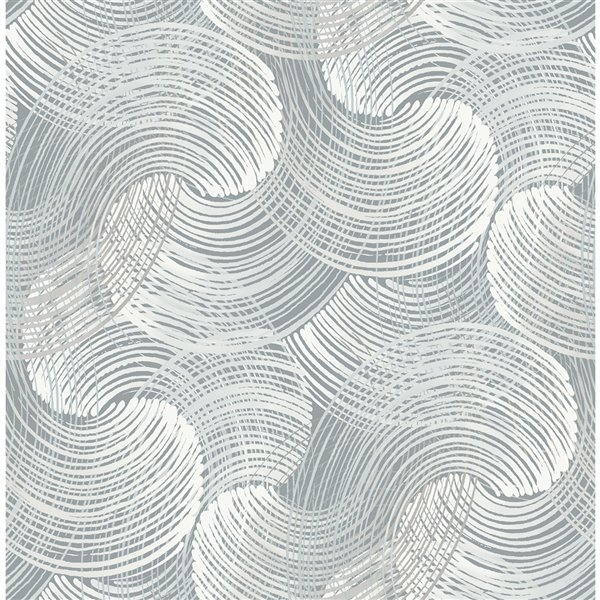 A-Street Prints Karson Swirling Geometric Wallpaper - Slate
