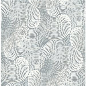 Papier peint géométrique Karson Swirling de A-Street Prints, ardoise