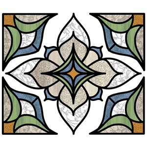 Blue Alden Stained Glass Decal Set of 2