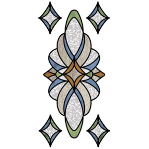 Blue Meridan Stained Glass Decal Set of 2