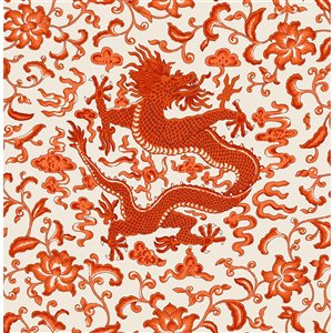 Scalamandre Chi'en Dragon Self Adhesive Wallpaper - Persimmon