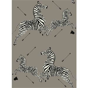 Scalamandre Zebra Safari Self Adhesive Wallpaper - Grey