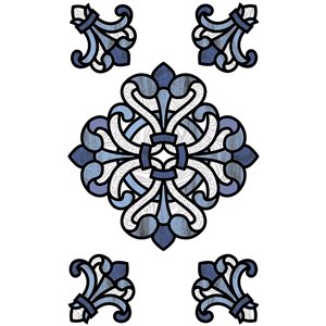 Blue Medici Stained Glass Decal Set of 2