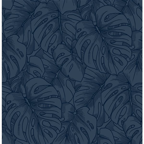 Papier peint Balboa Botanical de A-Street Prints, indigo