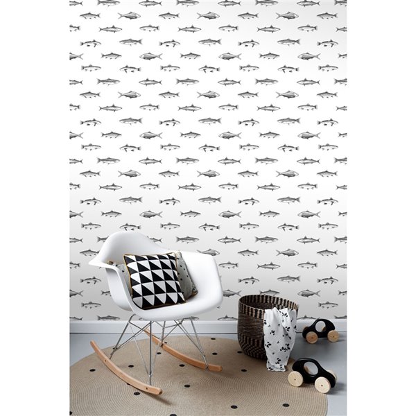 ESTA Home Fiyero Fish Wallpaper - Off-White DD138967 | RONA