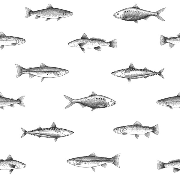 ESTA Home Fiyero Fish Wallpaper - Off-White