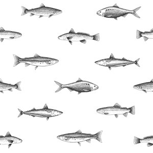 ESTA Home Fiyero Fish Wallpaper - Off-White