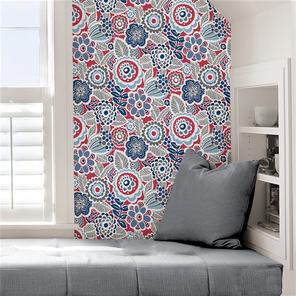 NuWallpaper Dream On Peel and Stick Wallpaper - Red NUS3159 | RONA