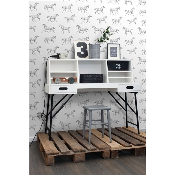 ESTA Home Burnett Horses Wallpaper - Off-White