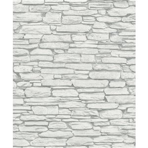Marburg Kamen Stone Wallpaper - Light Grey