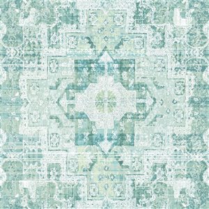 Papier peint détressé Desmond Medallion ESTA Home, turquoise