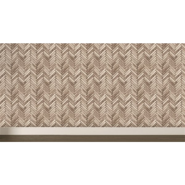 Fine Decor Ryon Diagonal Slate Wallpaper - Taupe