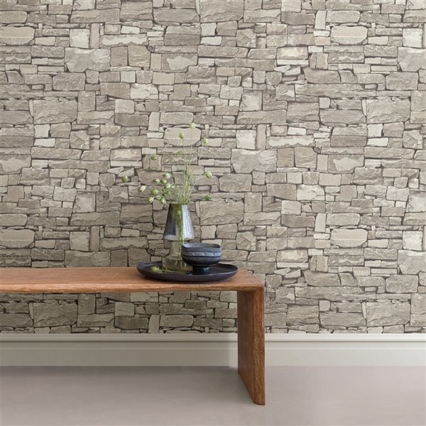 Advantage Tallulah Stone Wallpaper - Taupe