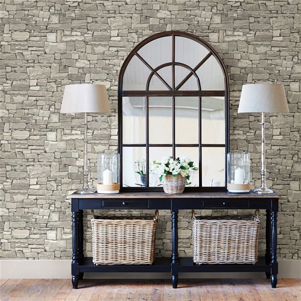 Advantage Tallulah Stone Wallpaper - Taupe