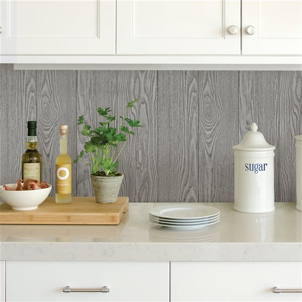 NuWallpaper Timber Peel and Stick Wallpaper - Grey