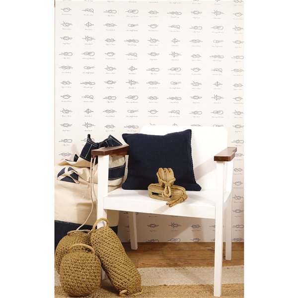 ESTA Home Marius Sailors Knots Wallpaper - Off-White