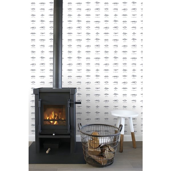 ESTA Home Marius Sailors Knots Wallpaper - Off-White