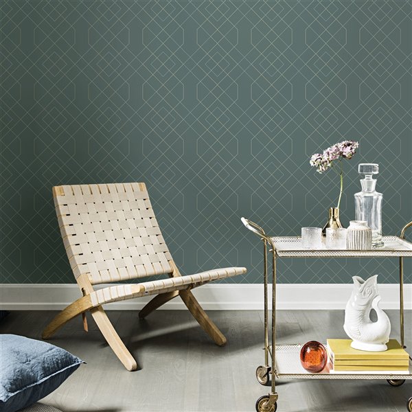 A-Street Prints Ballard Geometric Wallpaper - Teal