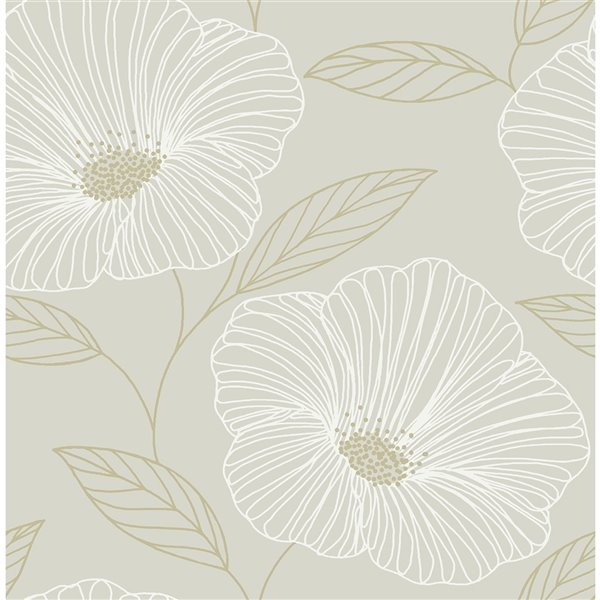 Papier peint Floweret Peel and Stick de NuWallpaper, blanc