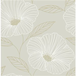 Papier peint Floweret Peel and Stick de NuWallpaper, blanc