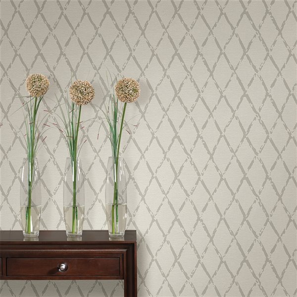 Advantage Duncan Harlequin Wallpaper - Grey