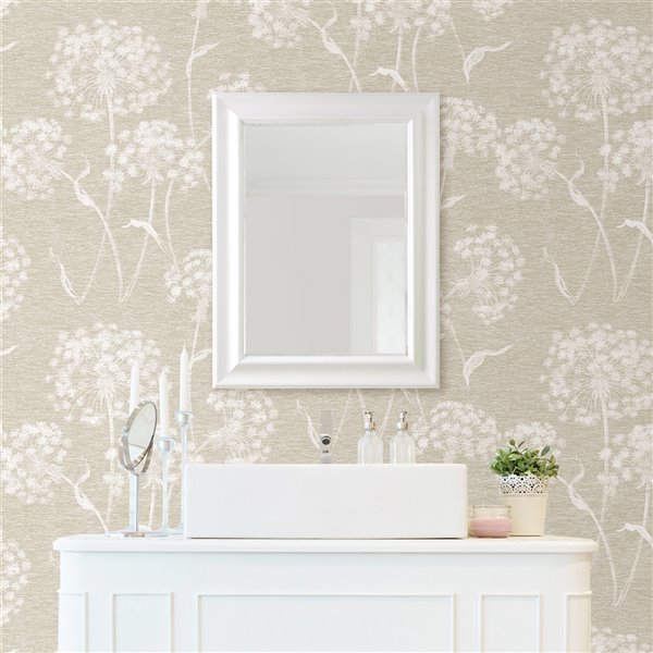 Advantage Garvey Dandelion Wallpaper - Taupe