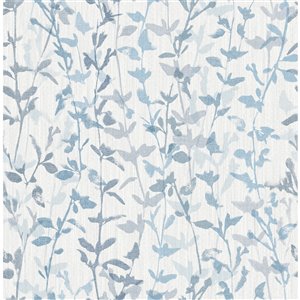 Papier peint Thea Floral Trail de A-Street Prints, bleu