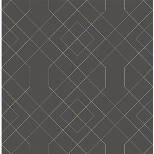 Papier peint géométrique Ballard de A-Street Prints, gris
