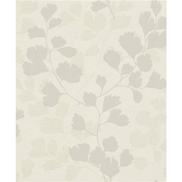 Advantage Ripert Leaf Silhouette Wallpaper - Light Grey 2813-490817 | RONA