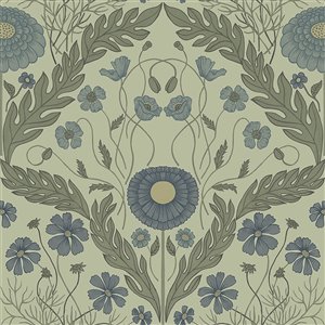 Papier peint Marguerite Damask de Midbec, vert