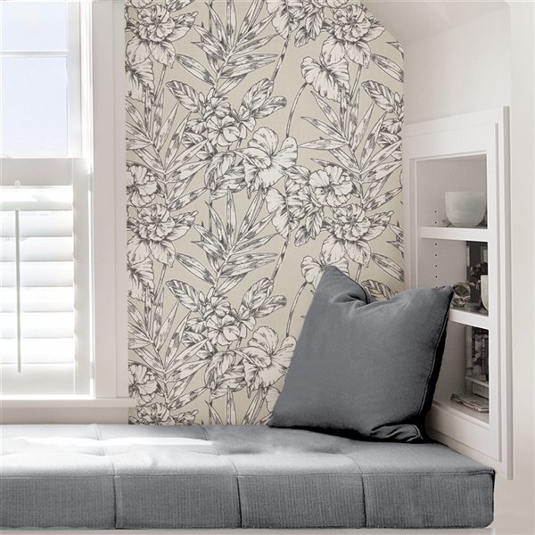 Papier peint Cayman Peel and Stick de NuWallpaper, gris