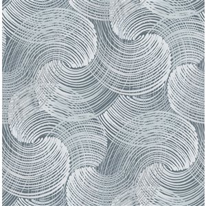 Papier peint géométrique Karson Swirling de A-Street Prints, bleu