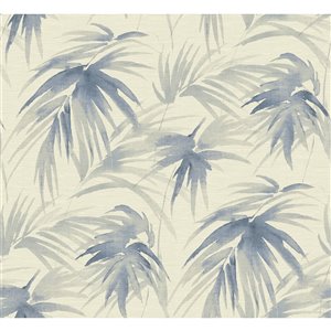 Papier peint adhésif Darlana Grasscloth de A-Street Prints, bleu