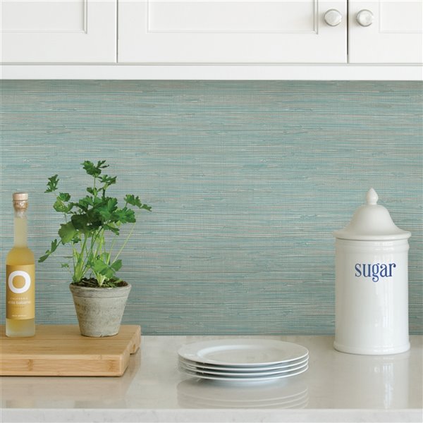 Society Social Sky Blue Classic Faux Grasscloth Peel and Stick Wallpaper  SSS4573  The Home Depot