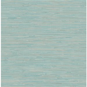 Papier peint Tibetan Grasscloth Peel and Stick de NuWallpaper, sarcelle