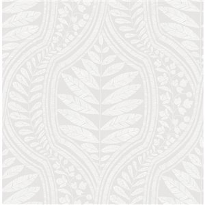 A-Street Prints Juno Ogee Wallpaper - Light Grey