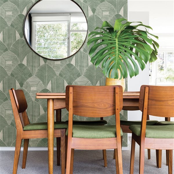 A-Street Prints Westport Geometric Wallpaper - Green