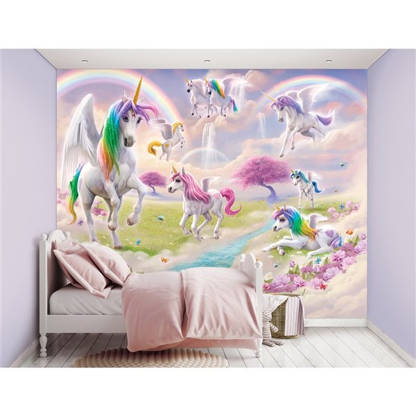 Walltastic Magical Unicorn Wall Mural - 8 ft. x 10 ft.