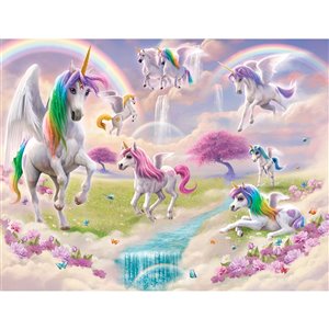 Murale Papier peint licorne magique de Walltastic, 8 pi x 10 pi