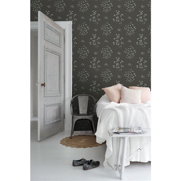 ESTA Home Morrible Floral Wallpaper - Black