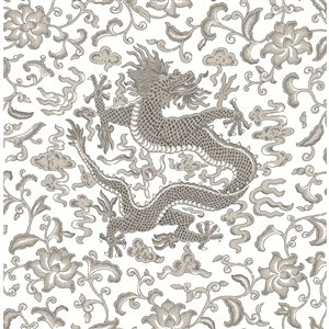 Papier peint Chi'en Dragon Self Adhesive de Scalamandre, gris