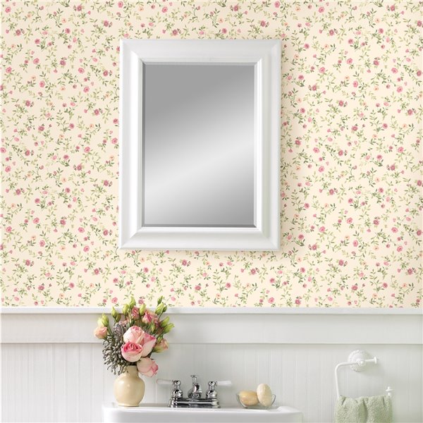 Advantage Catlett Floral Toss Wallpaper - Pink