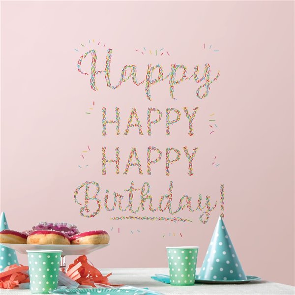 Happiest Birthday Wall Art Kit