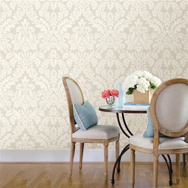 Advantage Honor Damask Wallpaper - Biege