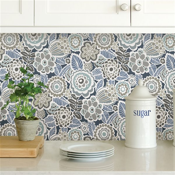 NuWallpaper Dream On Peel and Stick Wallpaper - Navy