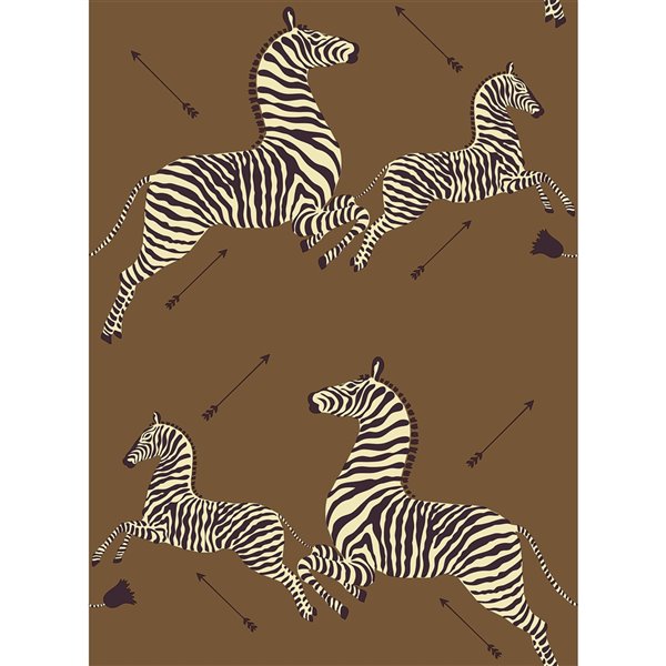 Scalamandre Safari Zebra Safari Self Adhesive Wallpaper - Brown