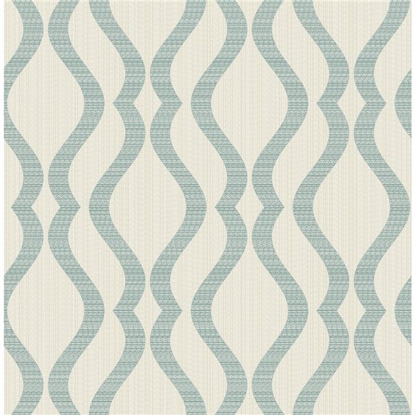 Advantage Yves Ogee Wallpaper - Teal