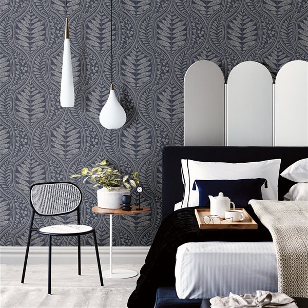 A-Street Prints Juno Ogee Wallpaper - Indigo