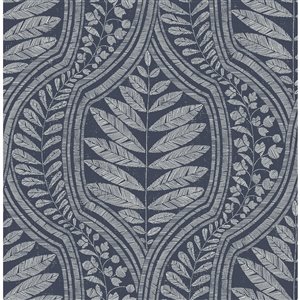 A-Street Prints Juno Ogee Wallpaper - Indigo