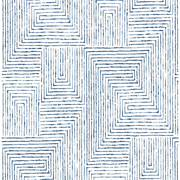 Papier peint Merritt Geometric de A-Street Prints, indigo